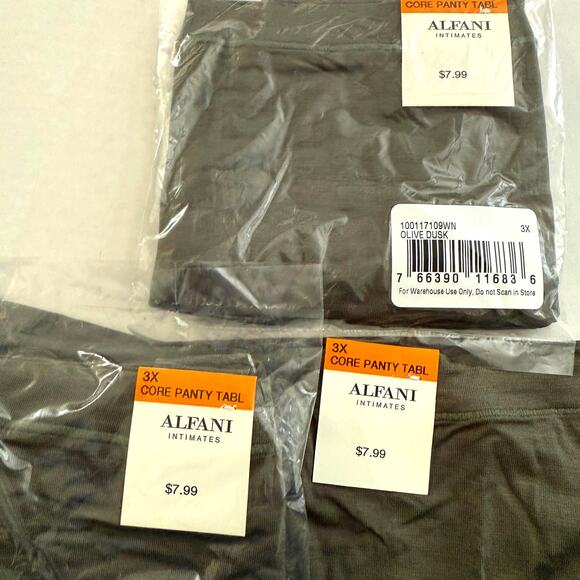 Alfani Intimates 3pc Lot Core Panty Bikini Hipster Olive Dusk Plus Sz 3X Panties - Picture 3 of 7